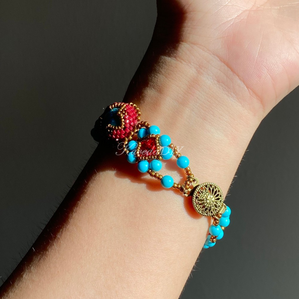 DIY Material Kits for Victorian Slide Bracelet - VS06 - Turquoise