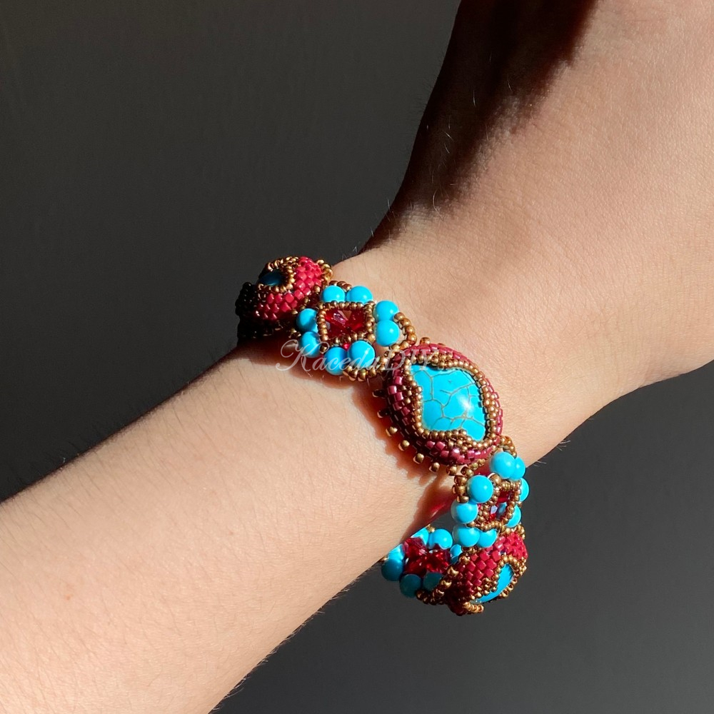 DIY Material Kits for Victorian Slide Bracelet - VS06 - Turquoise