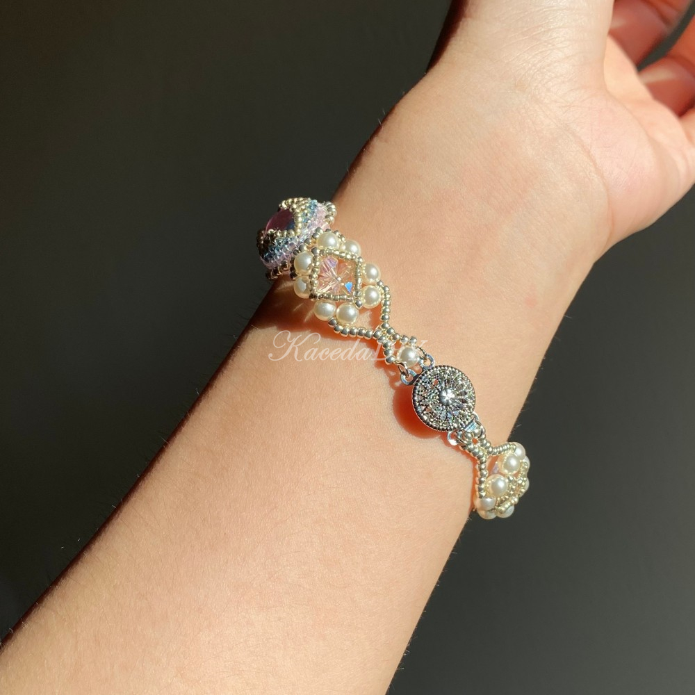 DIY Material Kits for Victorian Slide Bracelet - VS01 - Blue & Pink