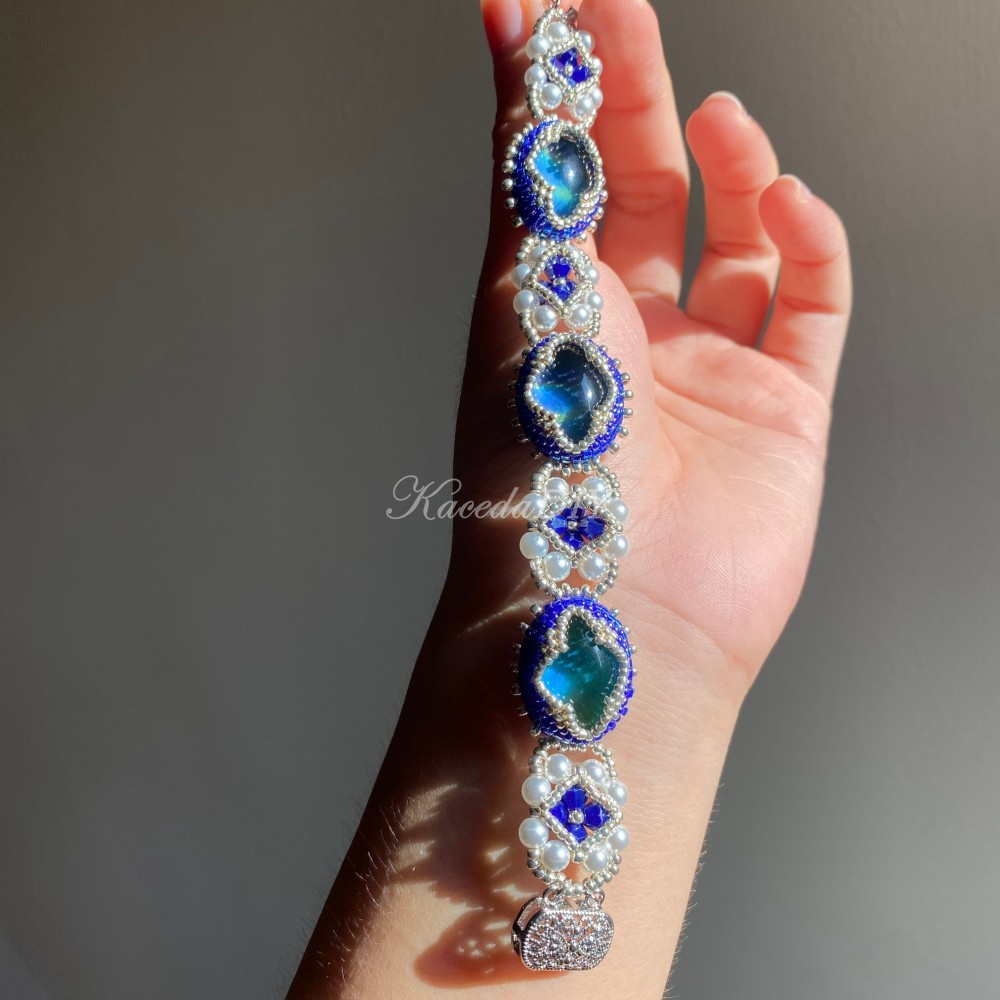 DIY Material Kits for Victorian Slide Bracelet - VS08 - Blue