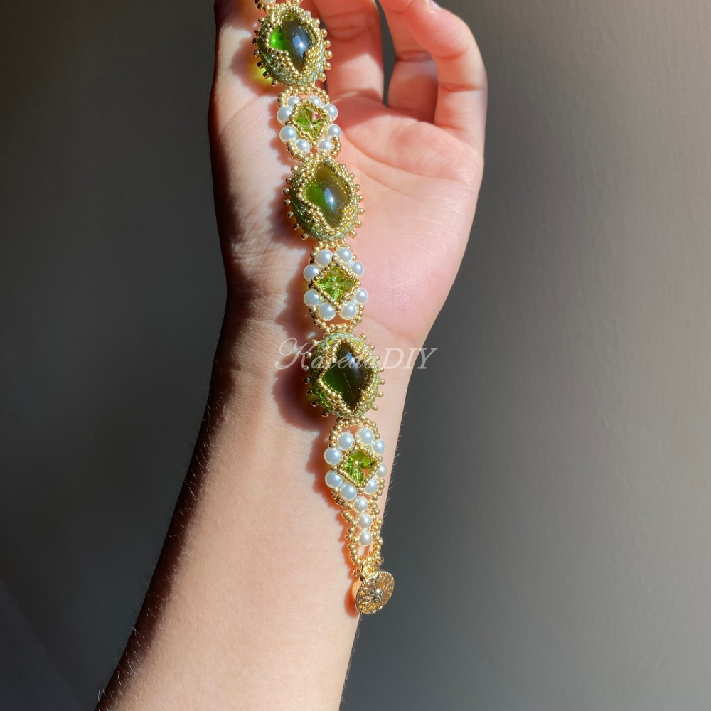 DIY Material Kits for Victorian Slide Bracelet - VS07 - Green