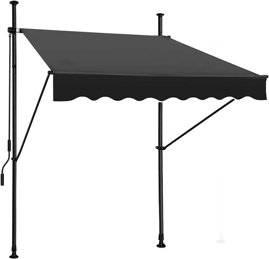 Jekito Manual Retractable Awning – 78” Non-Screw Outdoor Sun Shade