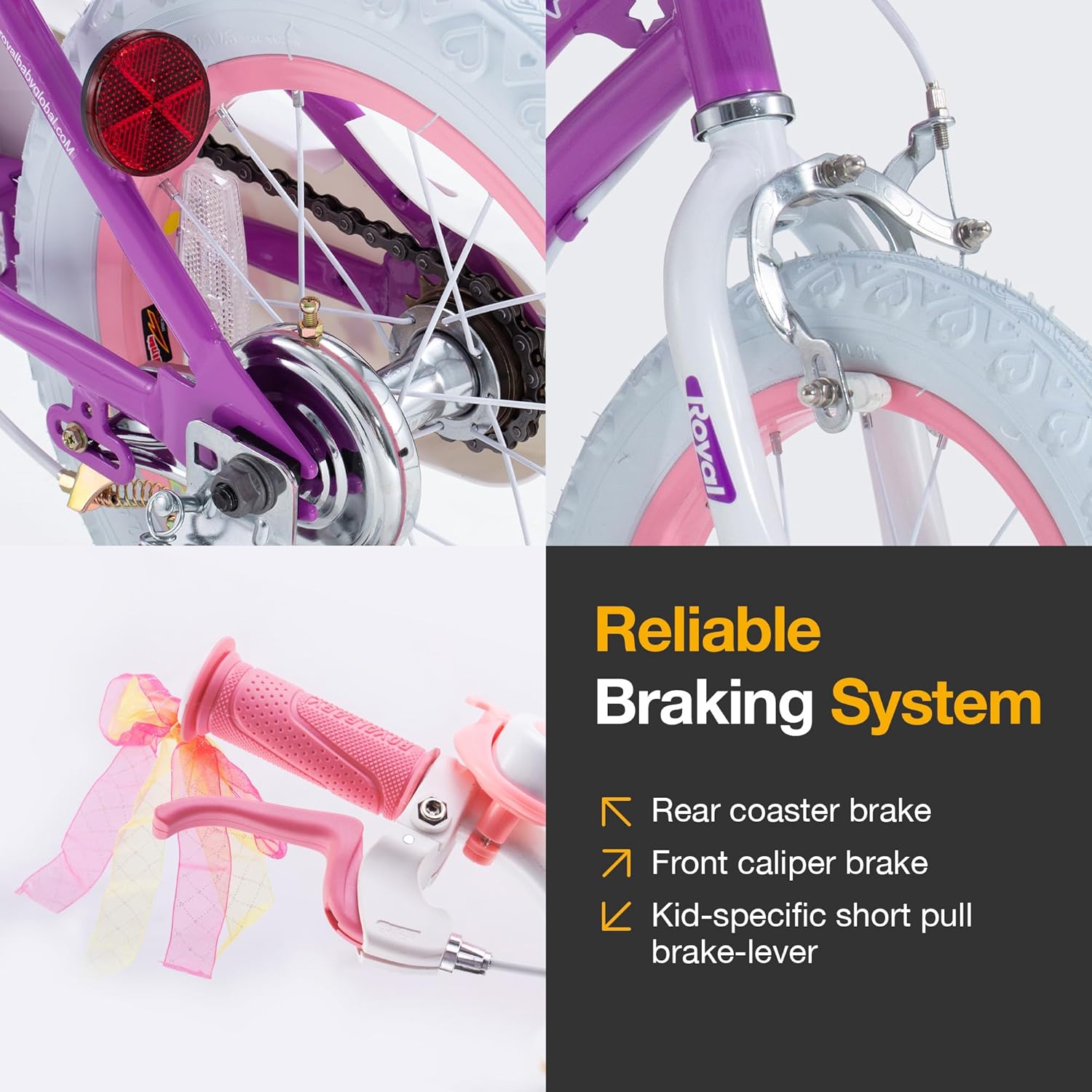 RoyalBaby Girls EZ Bike Stargirl Training Balance to Pedal Easy Learning Bicycle 16 in