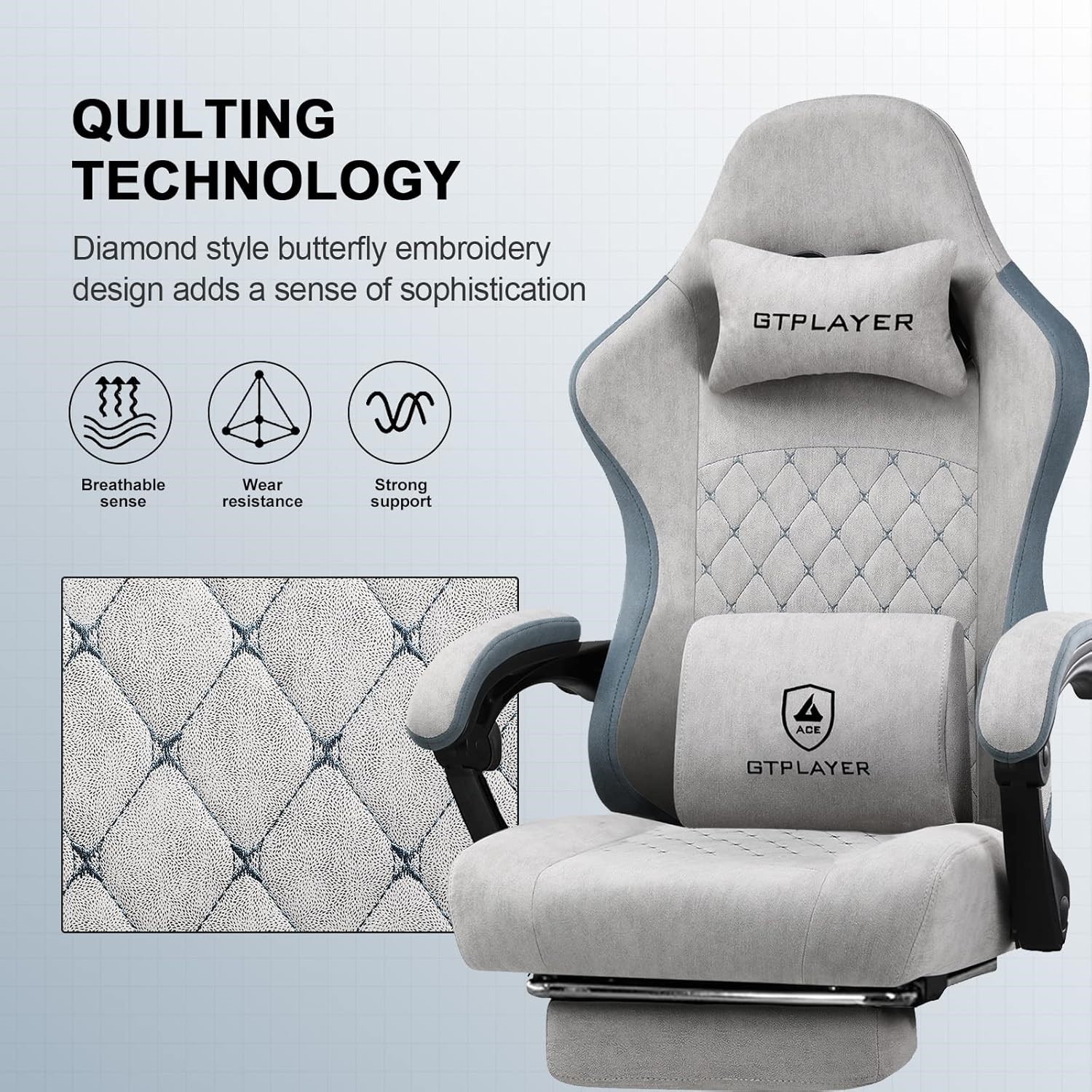 GTPLAYER gaming chair with foot rest