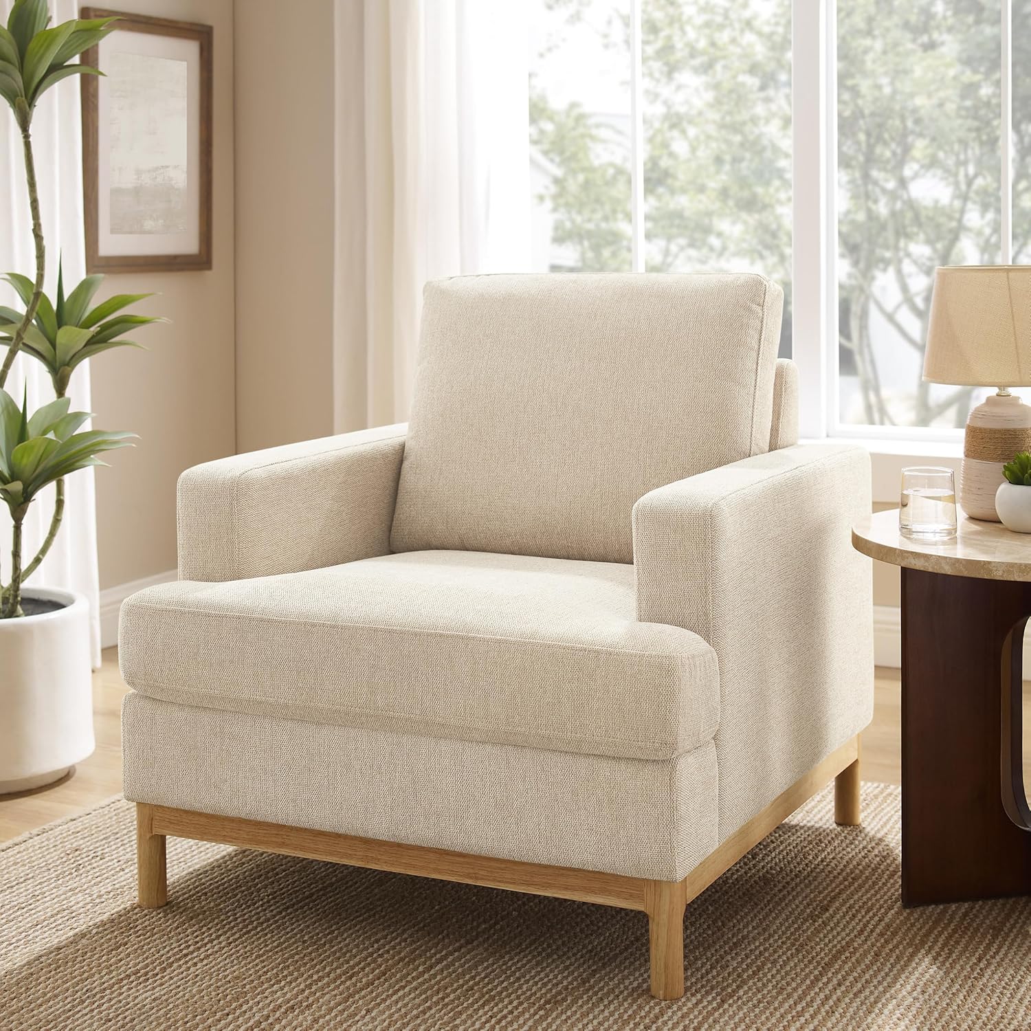 VANOMI Oversized Accent Chair, Mid Century Modern Upholstered Armchair for Living Room