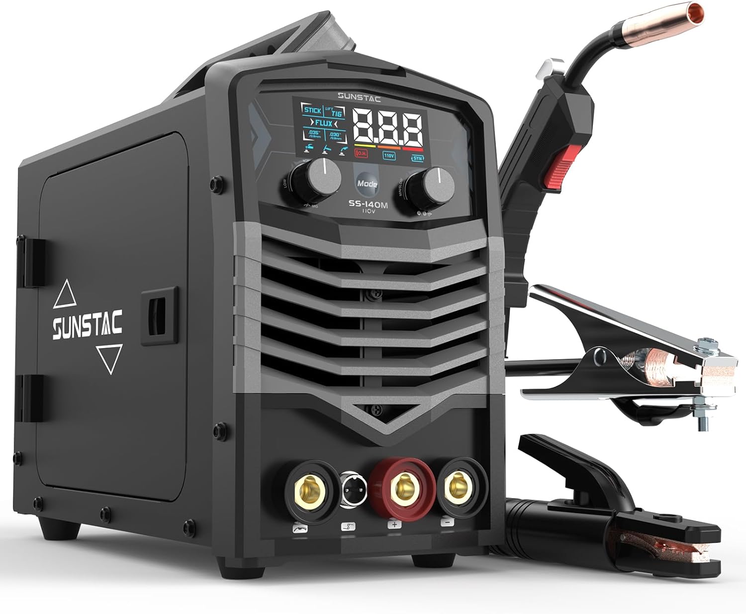 Sunstac 140Amp MIG Welder, 110V Flux Core MIG Welder/Lift TIG/Stick 3 in 1 Welding Machine