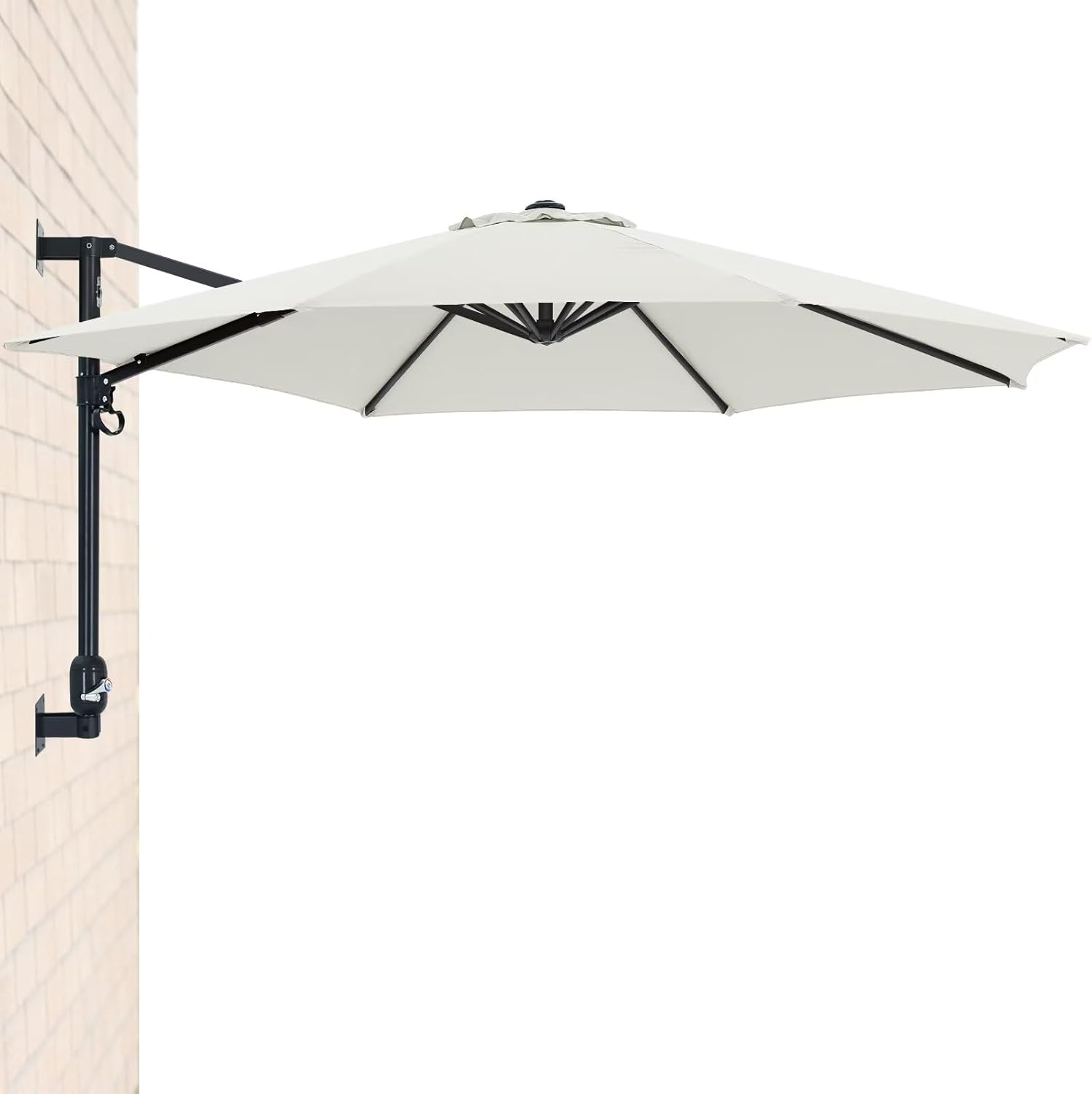 ABCCANOPY Patio Umbrella 10FT - Wall Mount Outdoor Hanging Sunshade Beige