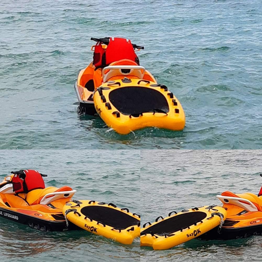 SAYOK Large Inflatable Sled Water Floating Mat Jet Ski Sled for Professional Emergency Rescue