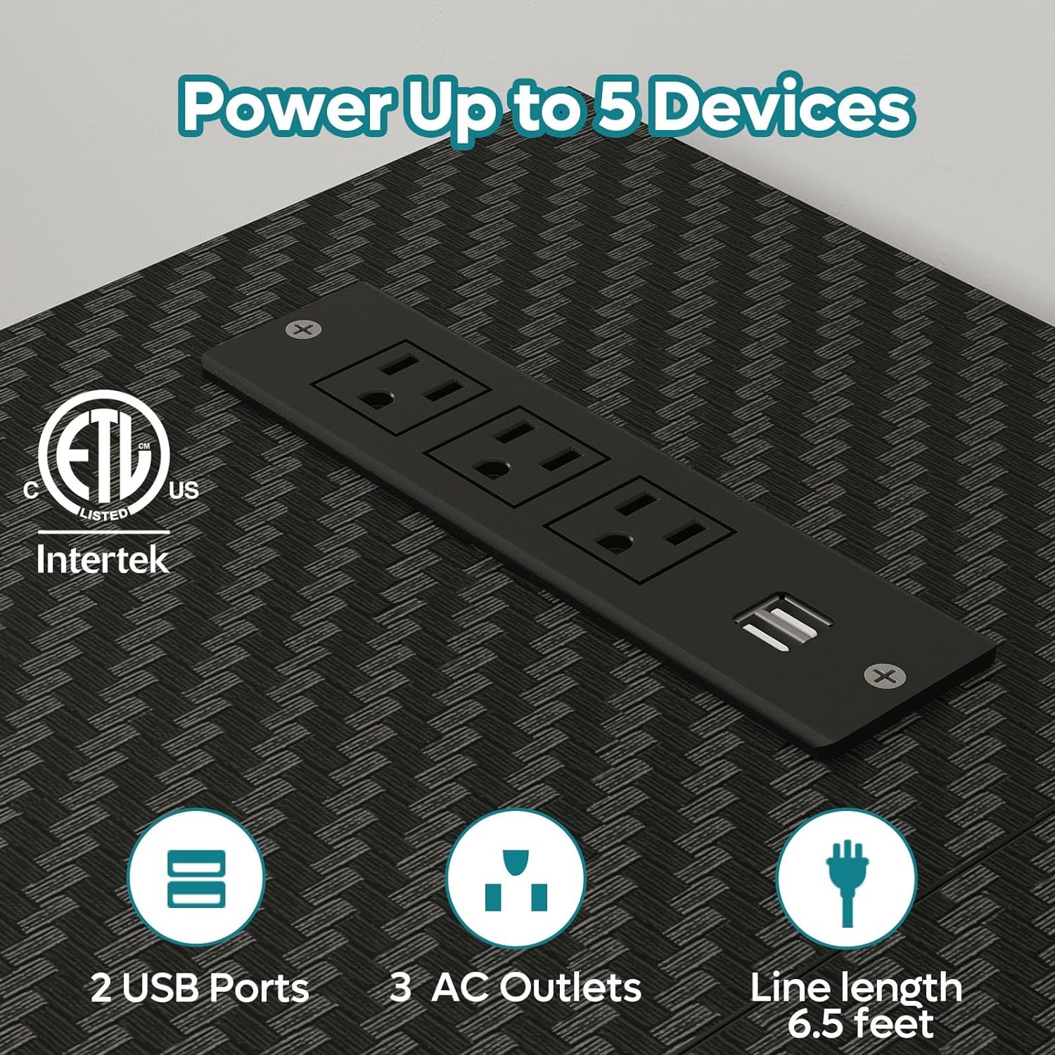 Bestier 52 Reversible L Shaped Gaming Desk with Power Outlet & USB Ports