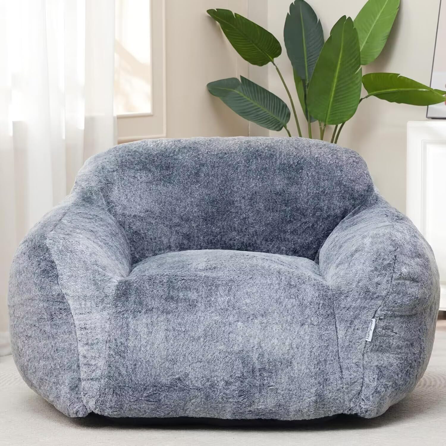 Kumcahom Living Room Chair Single Furry Sofa with Armrests