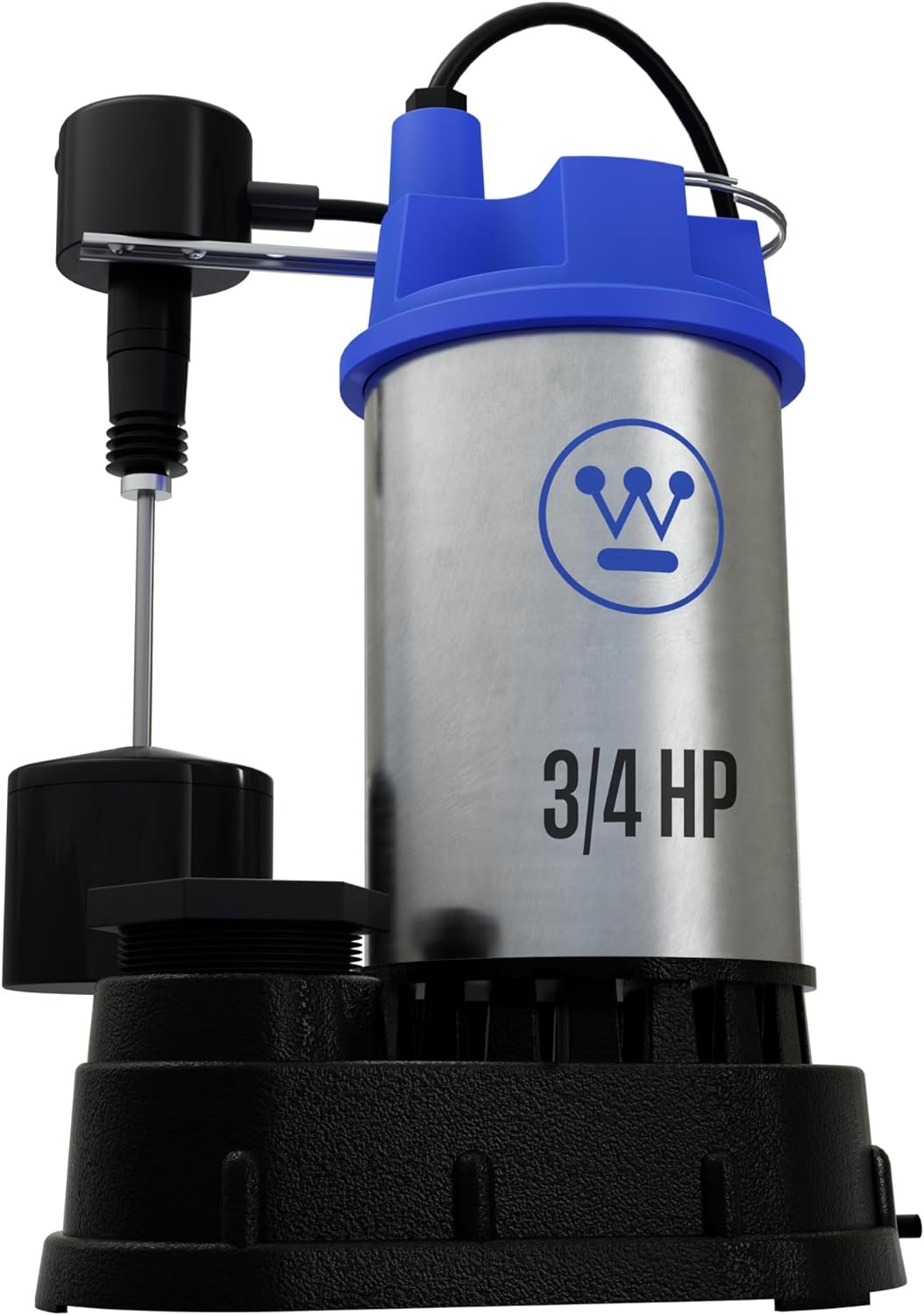 Westinghouse - 3/4 HP Automatic Submersible Sump Pump with Integrated Vertical Float Switch, Pumps 6000 Gallons Per Hour