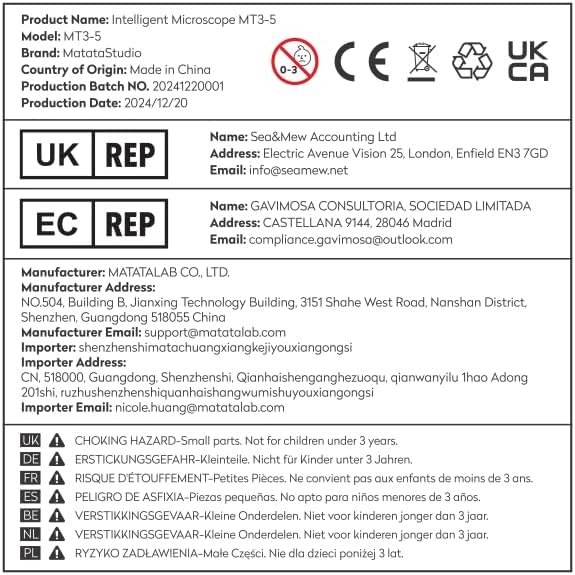 MatataStudio MT3-5 Wireless Digital Microscope for Kids