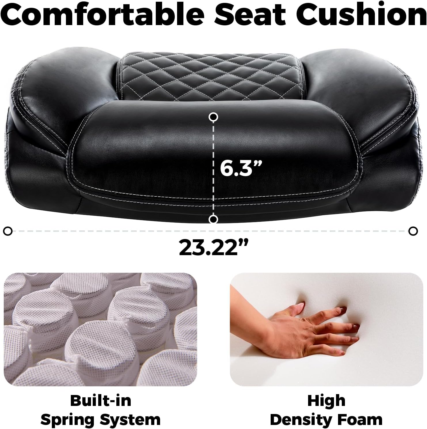 Hramk Big & Tall 500LBS Heavy Duty Executive Office Chair, Bonded Leather (Black)