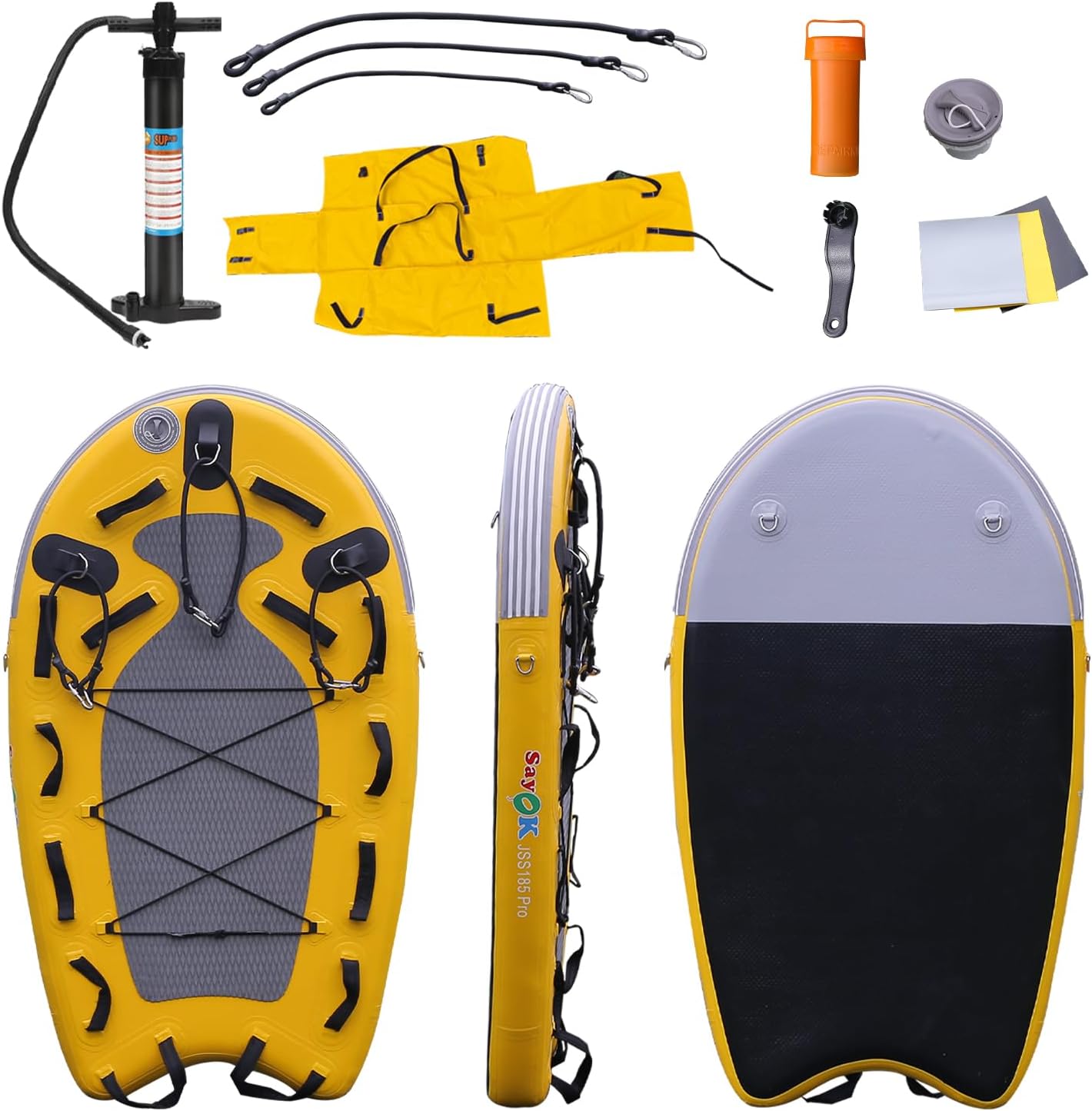 SAYOK Large Inflatable Sled Water Floating Mat Jet Ski Sled for Professional Emergency Rescue