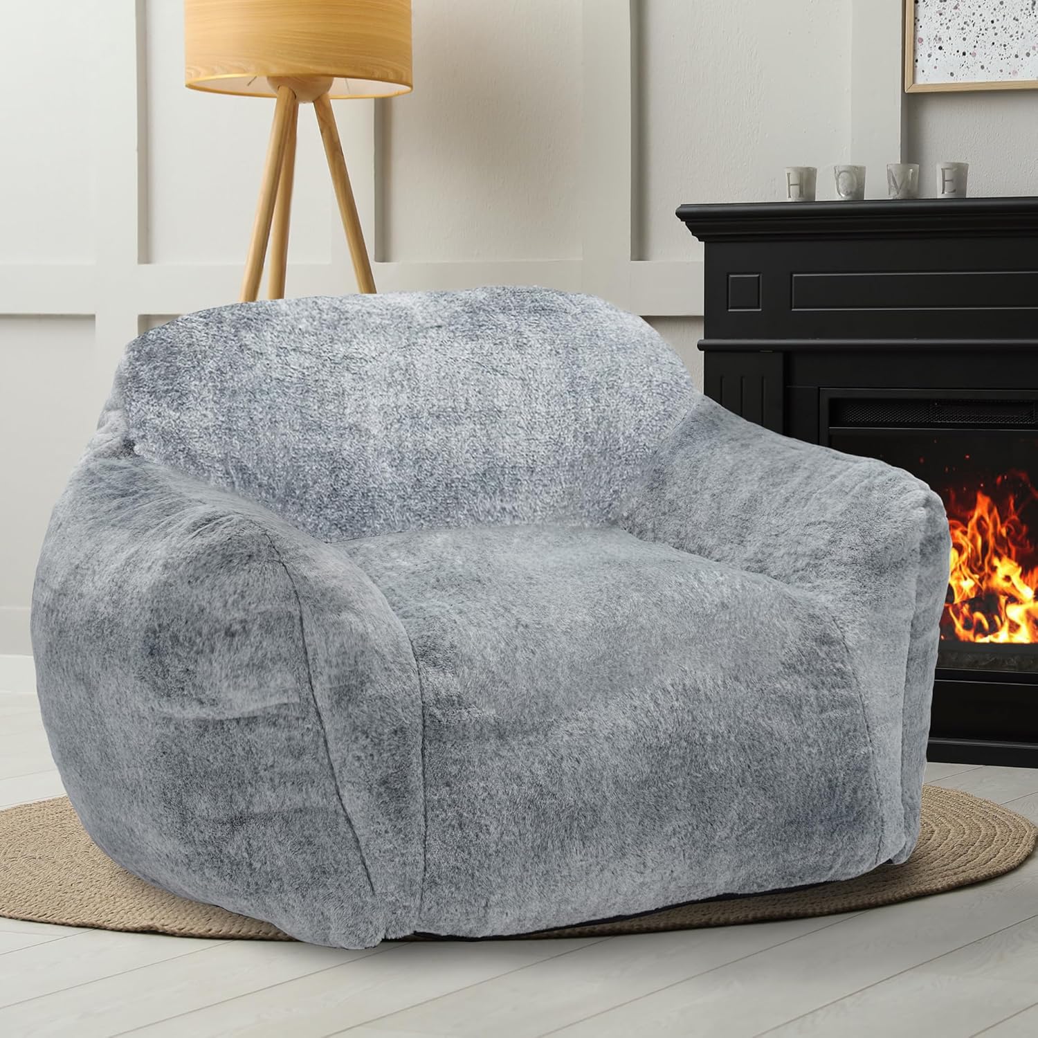Kumcahom Living Room Chair Single Furry Sofa with Armrests