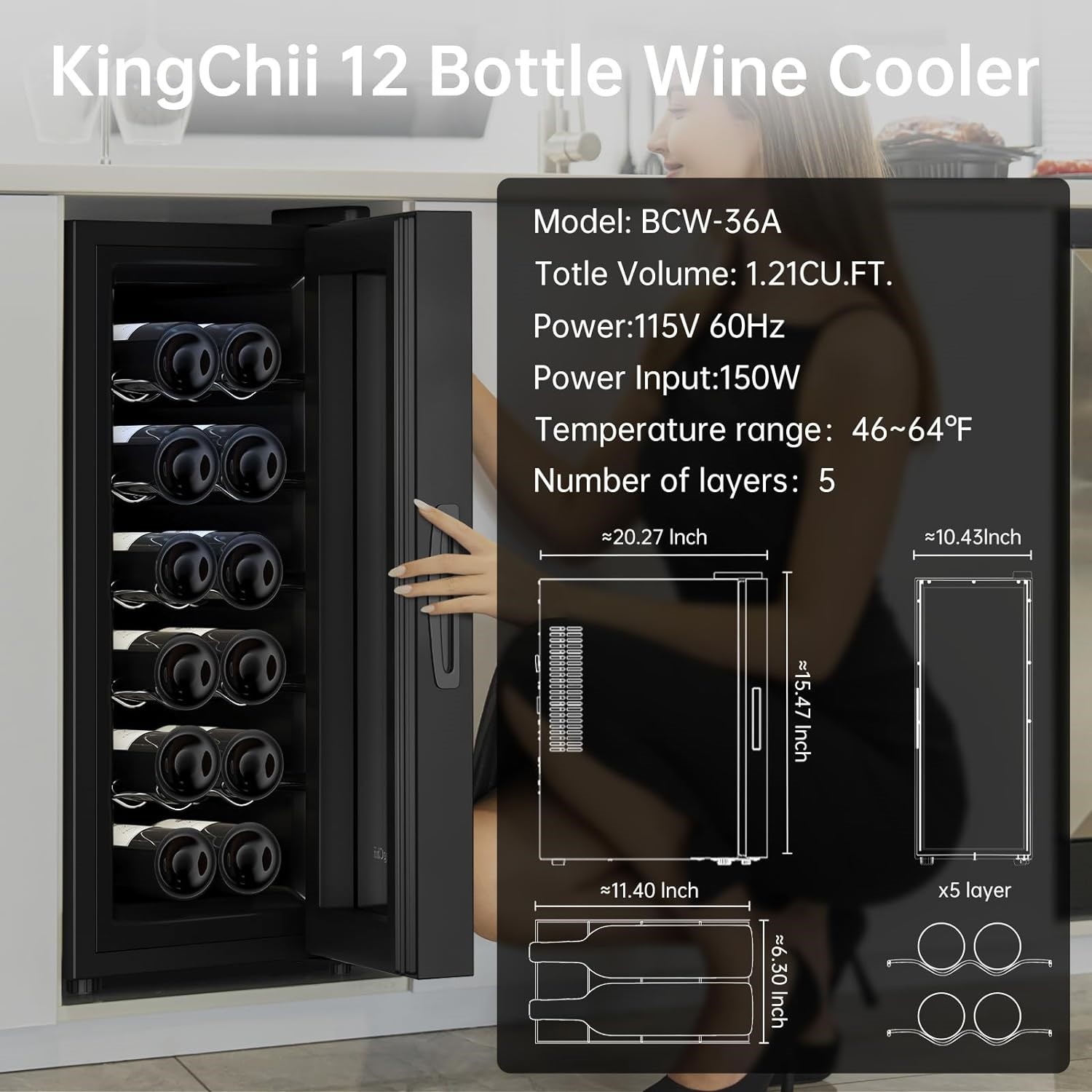 WEI Mini Nugget Ice Maker for Countertop, 37lbs/24H Soft Chewable Pebble Ice