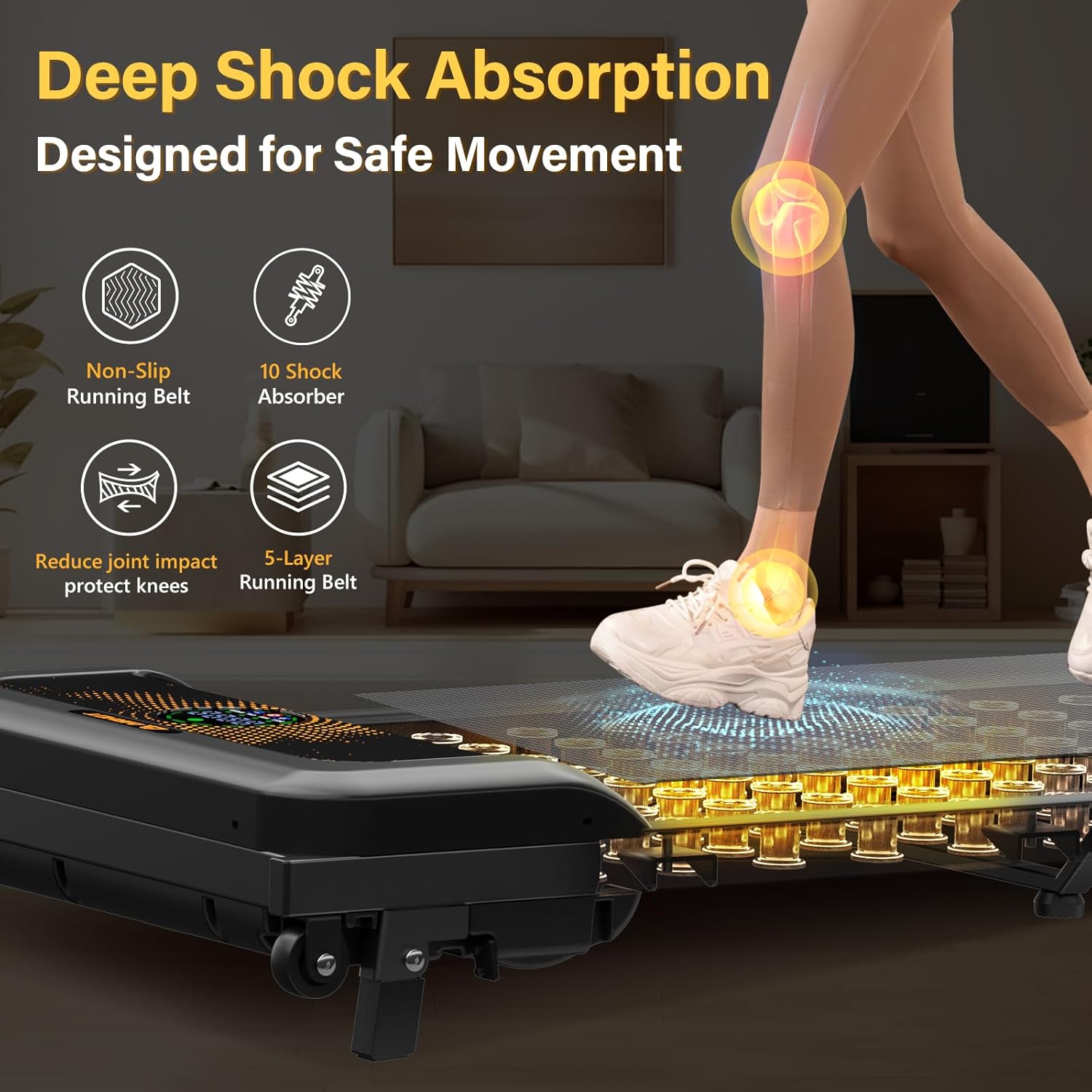 Airhot Under Desk Treadmill, Walking Pad W/ Incline 2.5HP Portable Treadmills 265LB Capacity