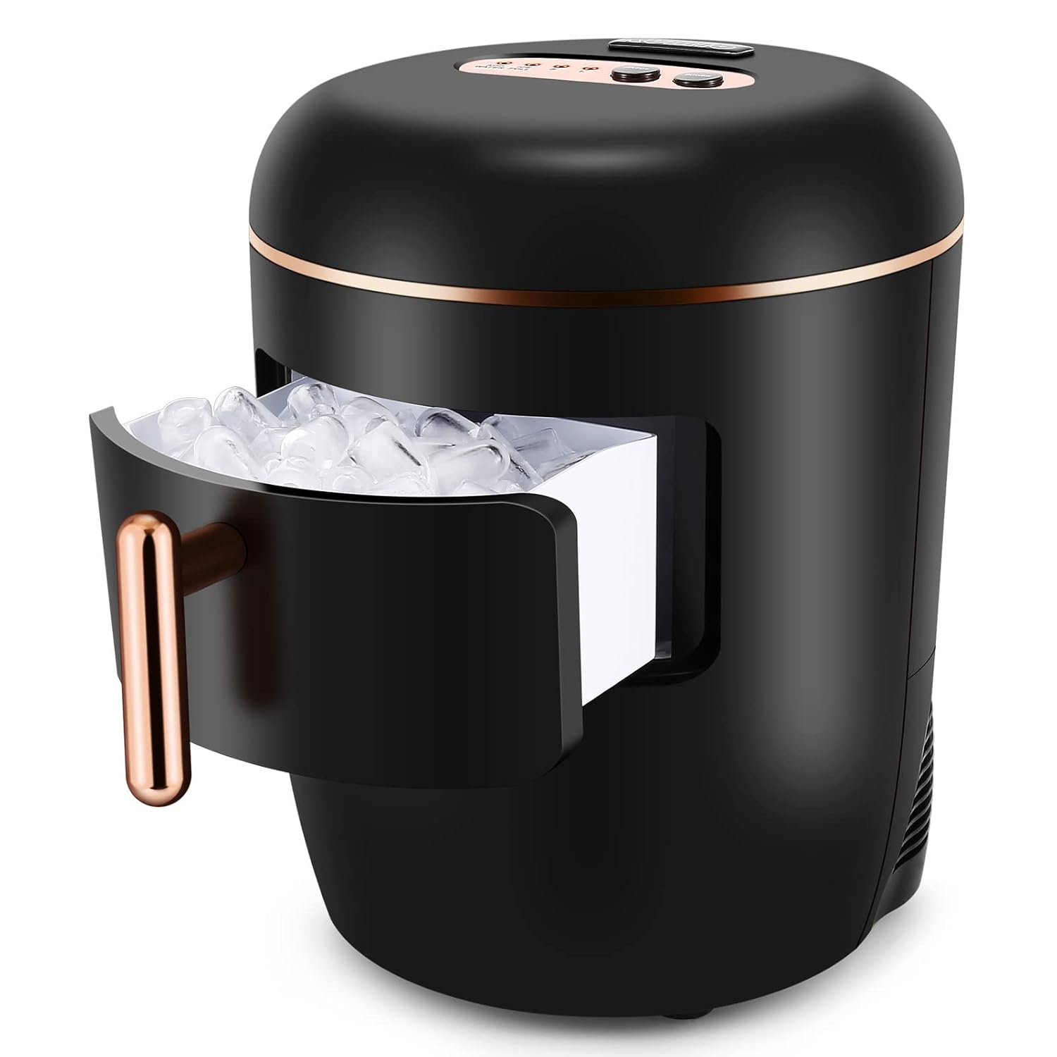 KUMIO Ice Maker Countertop, Retro Design Bullet Clear Ice 10pcs in 8Mins, 33Lbs/Day