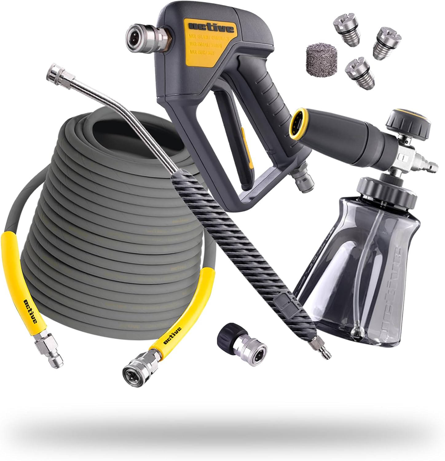ACTIVE Premium Accessory Bundle Universally Adaptable with All Types of Pressure Washers.