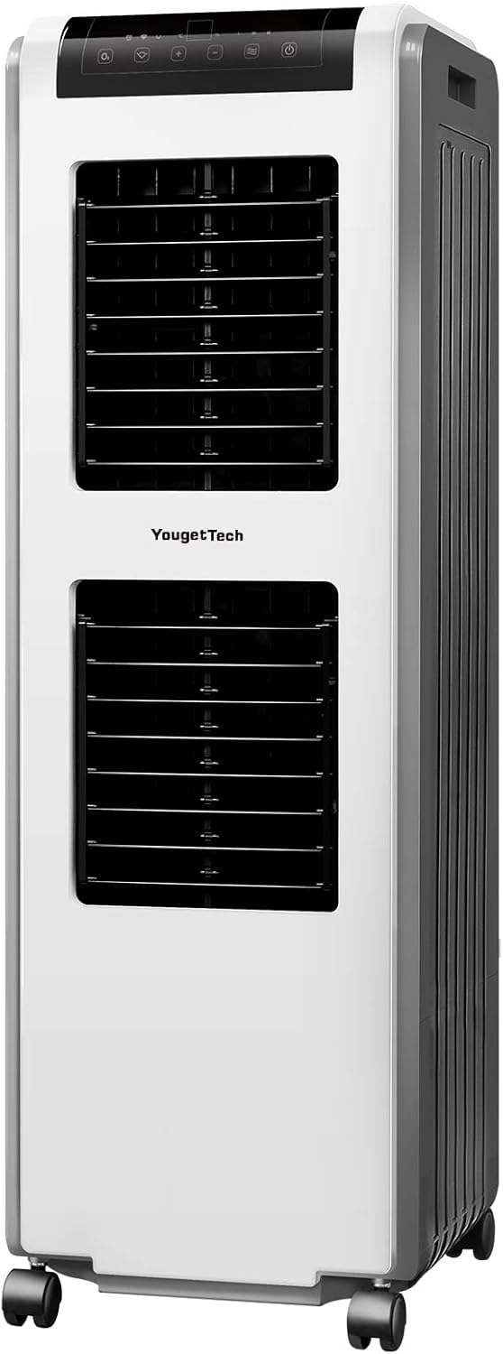 YougetTech 2500CFM Evaporative Air Cooler with Remote Control, 210W, 3 Speed 8 Gal Water Tank
