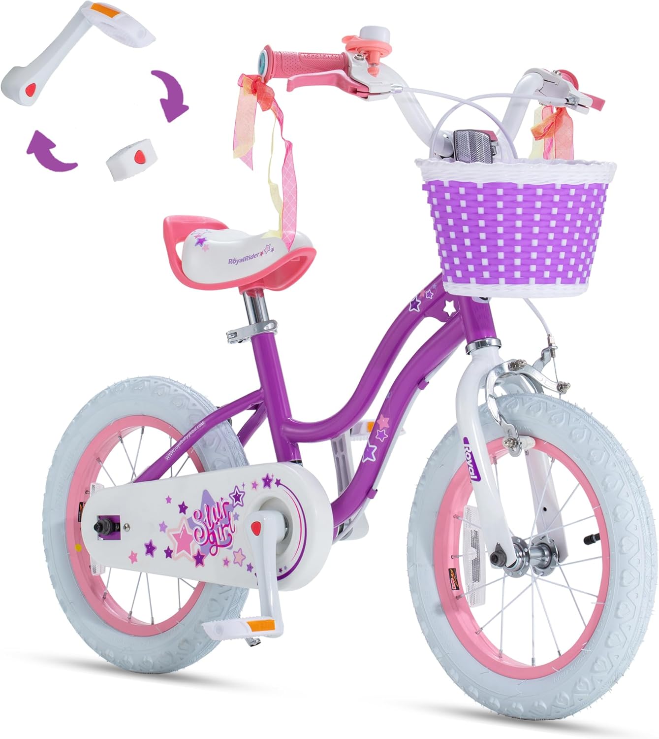 RoyalBaby Girls EZ Bike Stargirl Training Balance to Pedal Easy Learning Bicycle 16 in