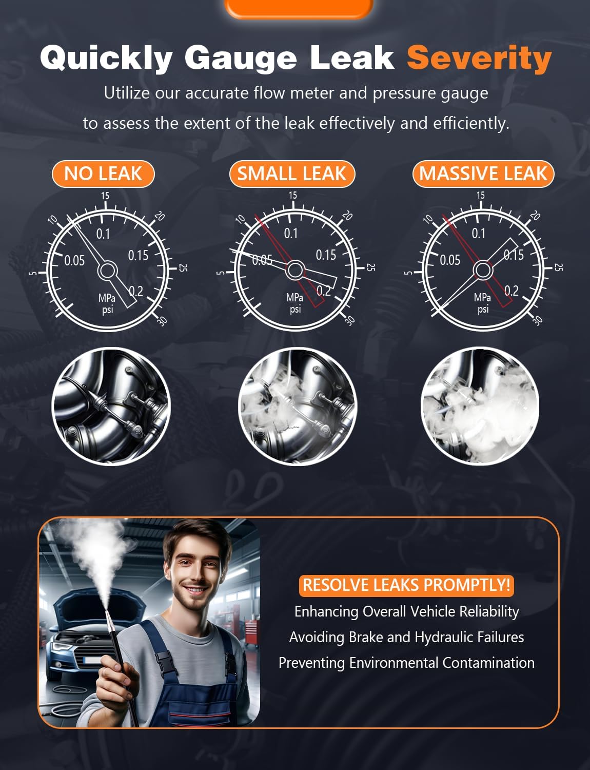 M2 Smoke Machine Automotive Leak Detector Built-in Air Pump, evap Smoke Machine