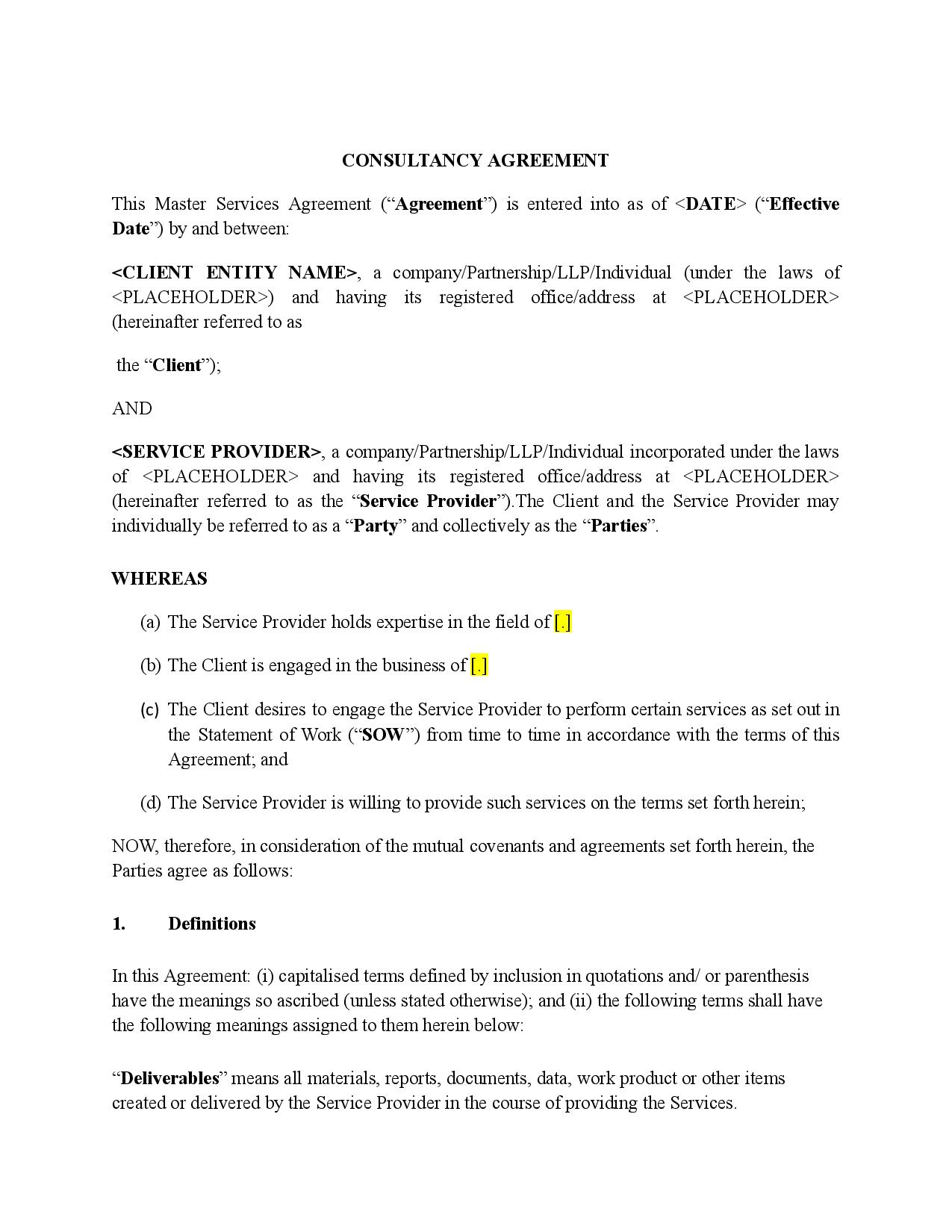 Consultancy Agreement