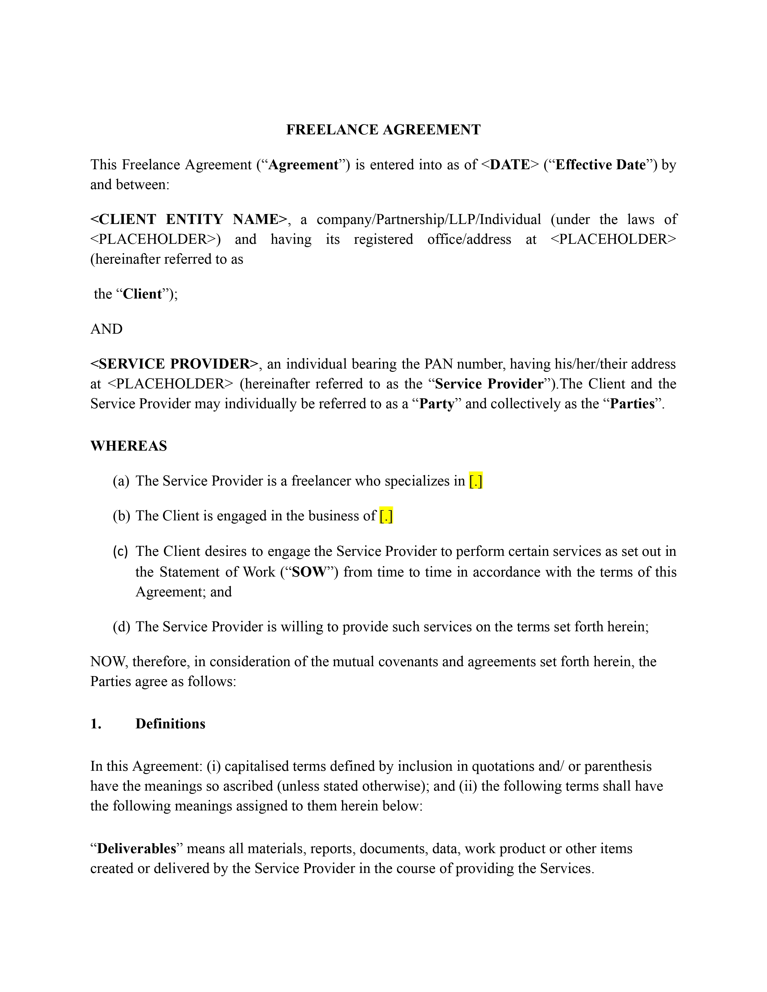 Freelance Agreement