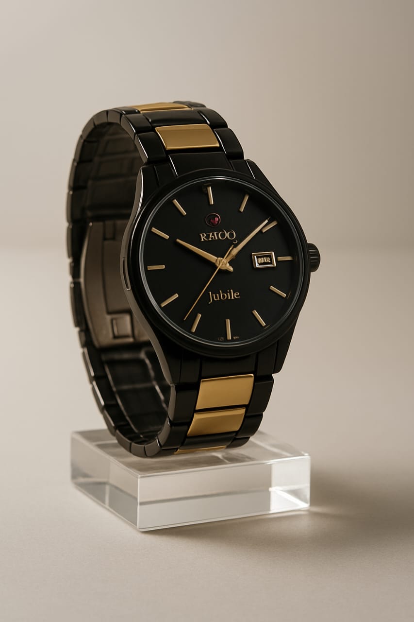 Shadow Monarch-Rado Jubile Black and Gold Wrist Watch