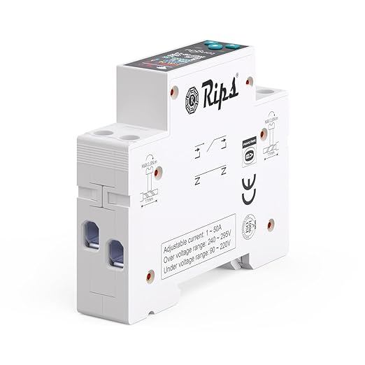 AC Smart WiFi Energy Meter-(IoT) Color LCD|HIgh/Low Volt&OverLoad Protection+Timer-Siri/Alexa-Support-V-A-W-Kwh-Cost-Hz-PF-Temperature-Humidity-Timer (50A_MCB_Din_Rail)