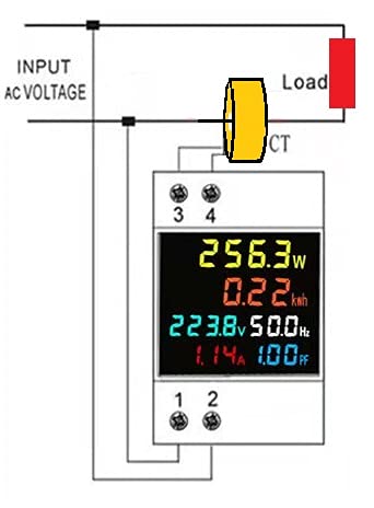 AC/DC Energy Meter 6 in 1 with Multi-Colour Digital Display 12V-300V /100A (AC Energy Meter-Plug Type)