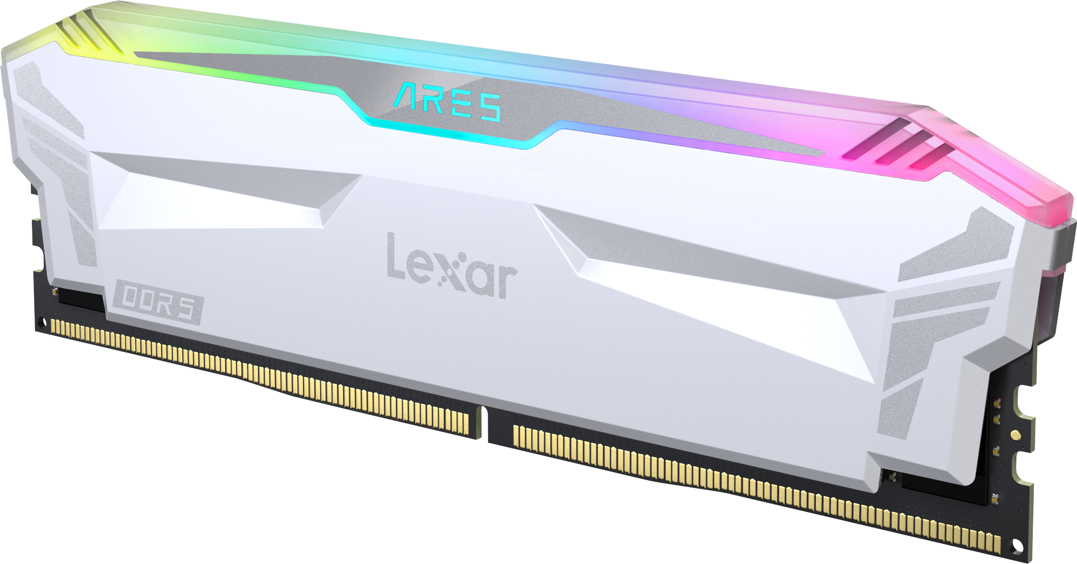 Kit Barrettes Memoire 32Go 2X16Go Dimm Ddr5 Lexar Ares Rgb 6400Mhz Blanc