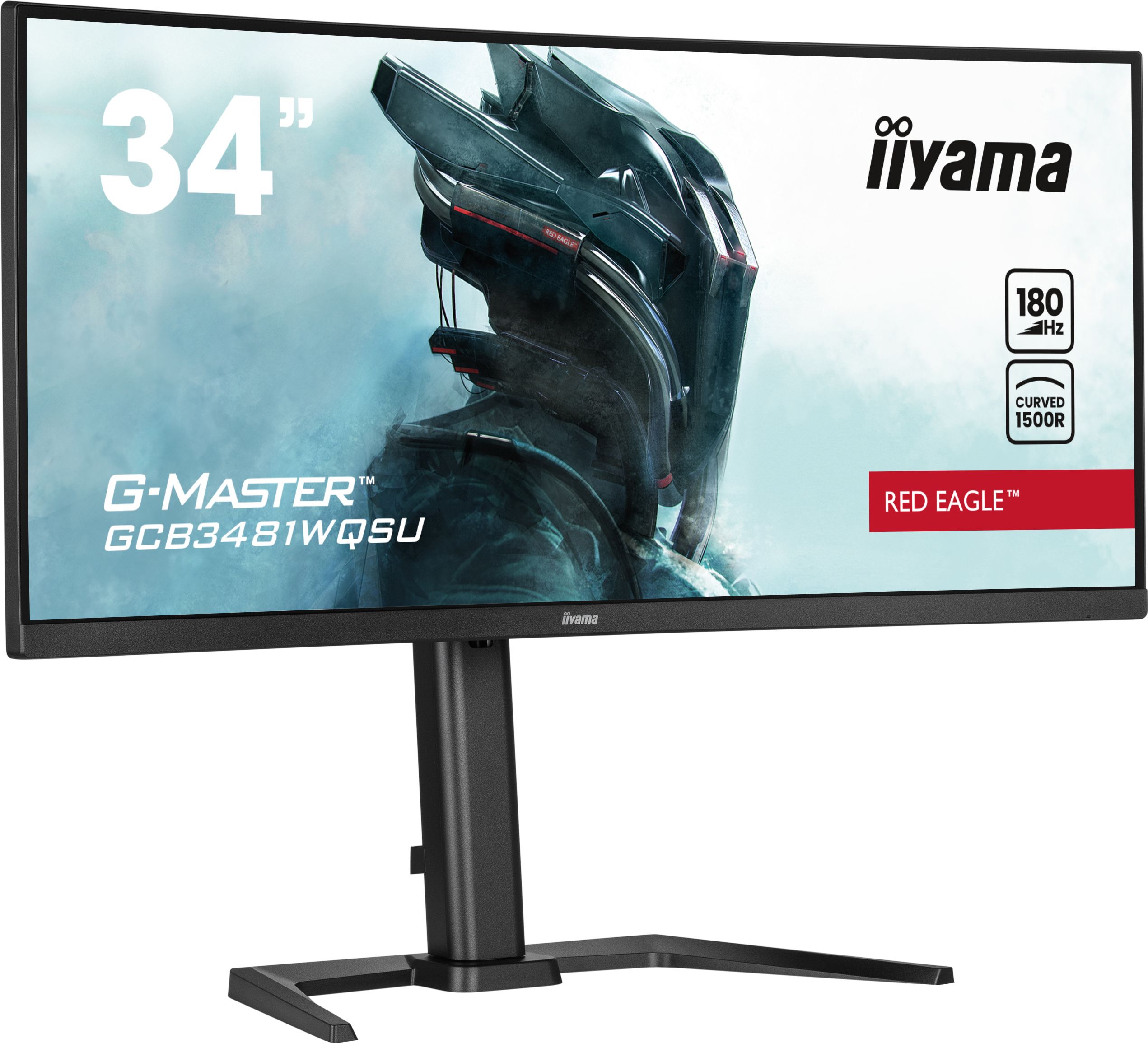 Incurve 34 Pouces Iiyama G Master Red Eagle Gcb3481Wqsu B1 Ultra Wqhd 180Hz Noir