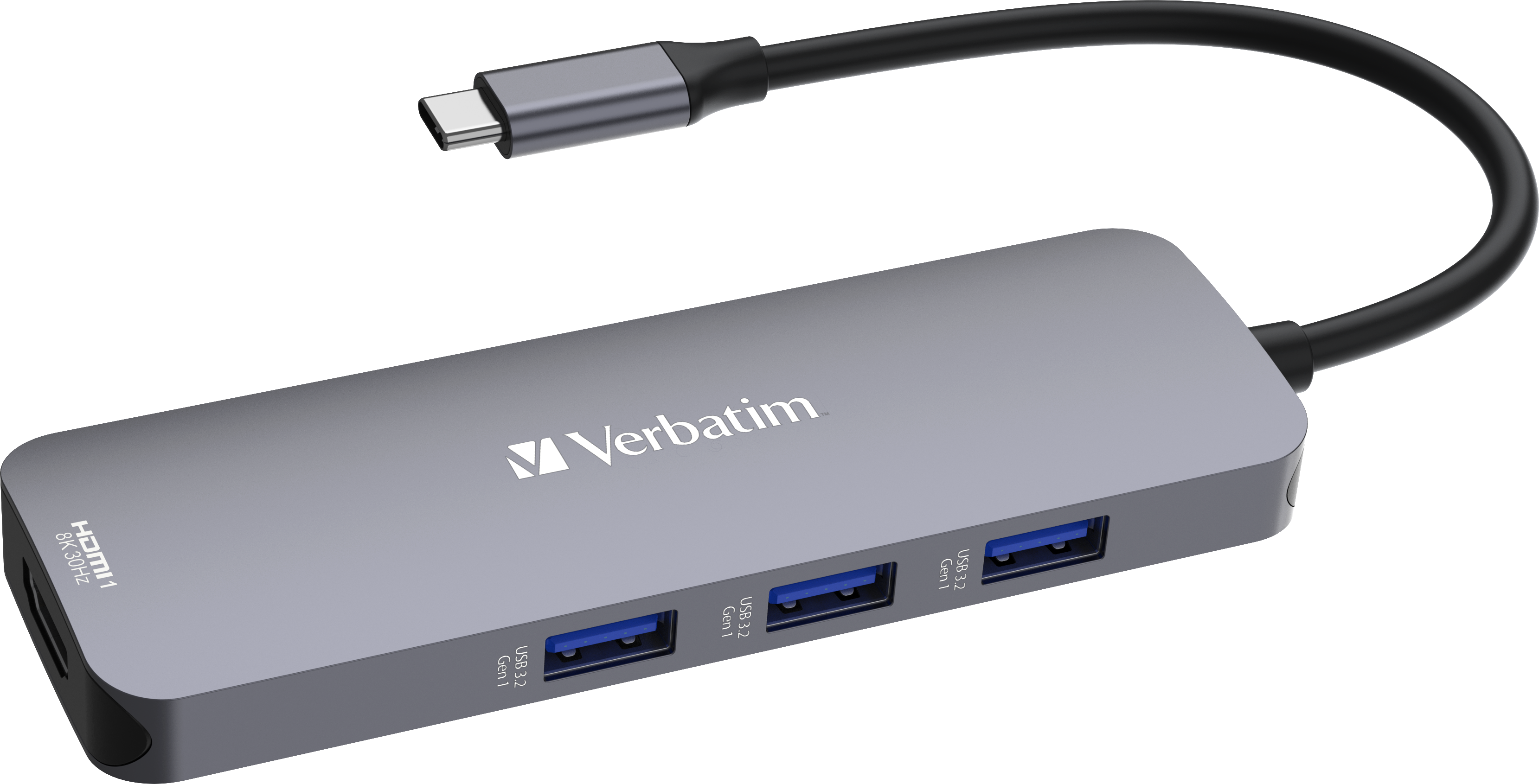 Station Daccueil Portable Usb C 32 Verbatim Hub Pro Multiports 8 Gris