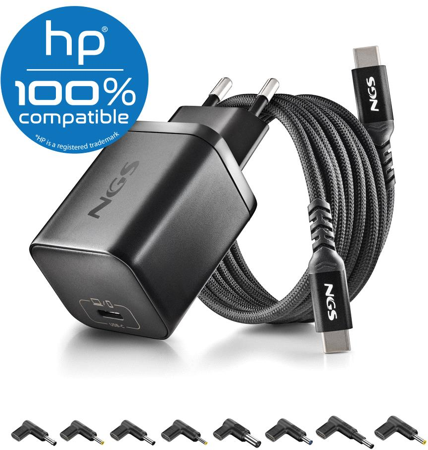 Universel Ngs Bud Usb C Pour Ordinateur Portable Hp 65W 8 Embouts