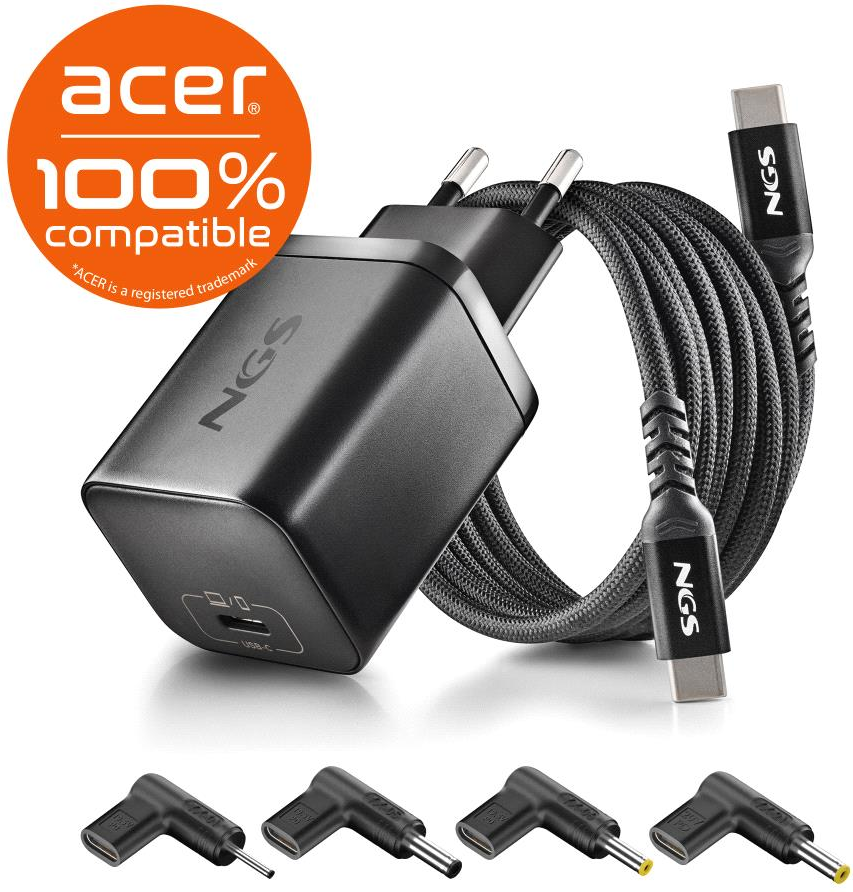Universel Ngs Bud Usb C Pour Ordinateur Portable Acer 65W 4 Embouts