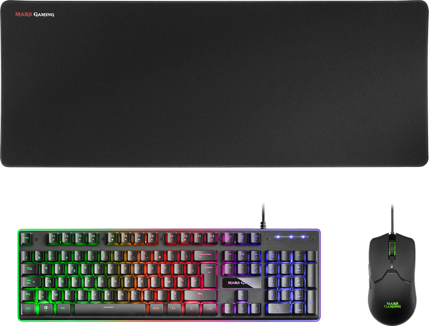Pack Gamer 3En1 Claviersouristapis Mars Gaming Mcpx Rgb Noir