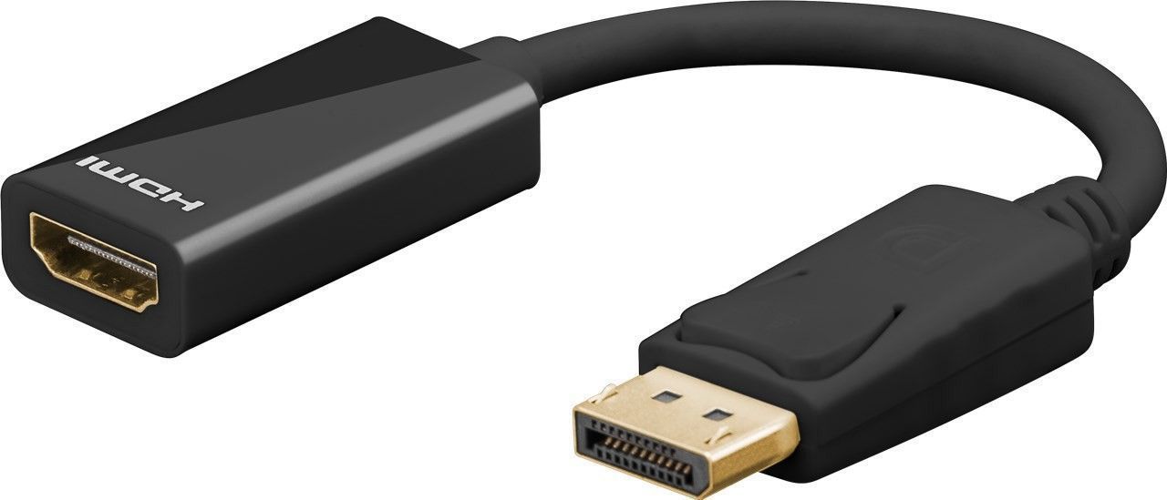 Cable Adaptateur Goobay Displayport Male 12 Vers Hdmi Femelle Type A 10Cm Noir