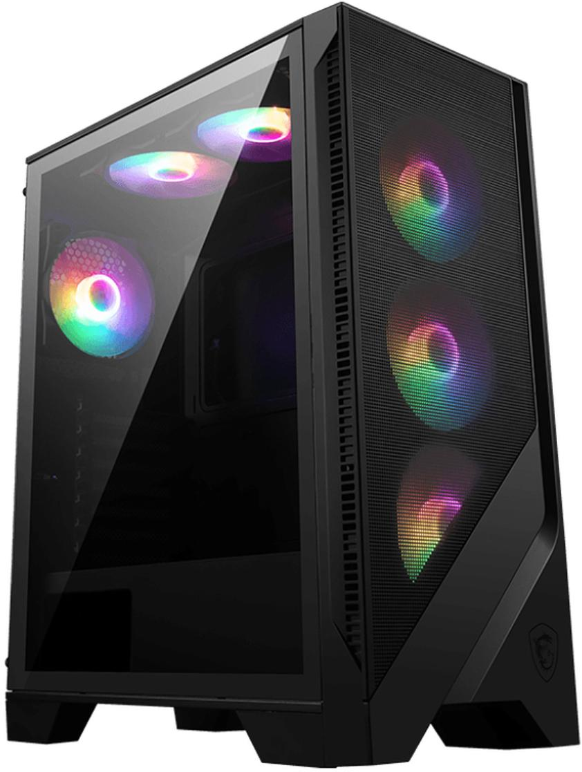 Boitier Moyen Tour Atx Msi Mag Forge 120A Airflow Rgb Avec Panneau Vitre Noir