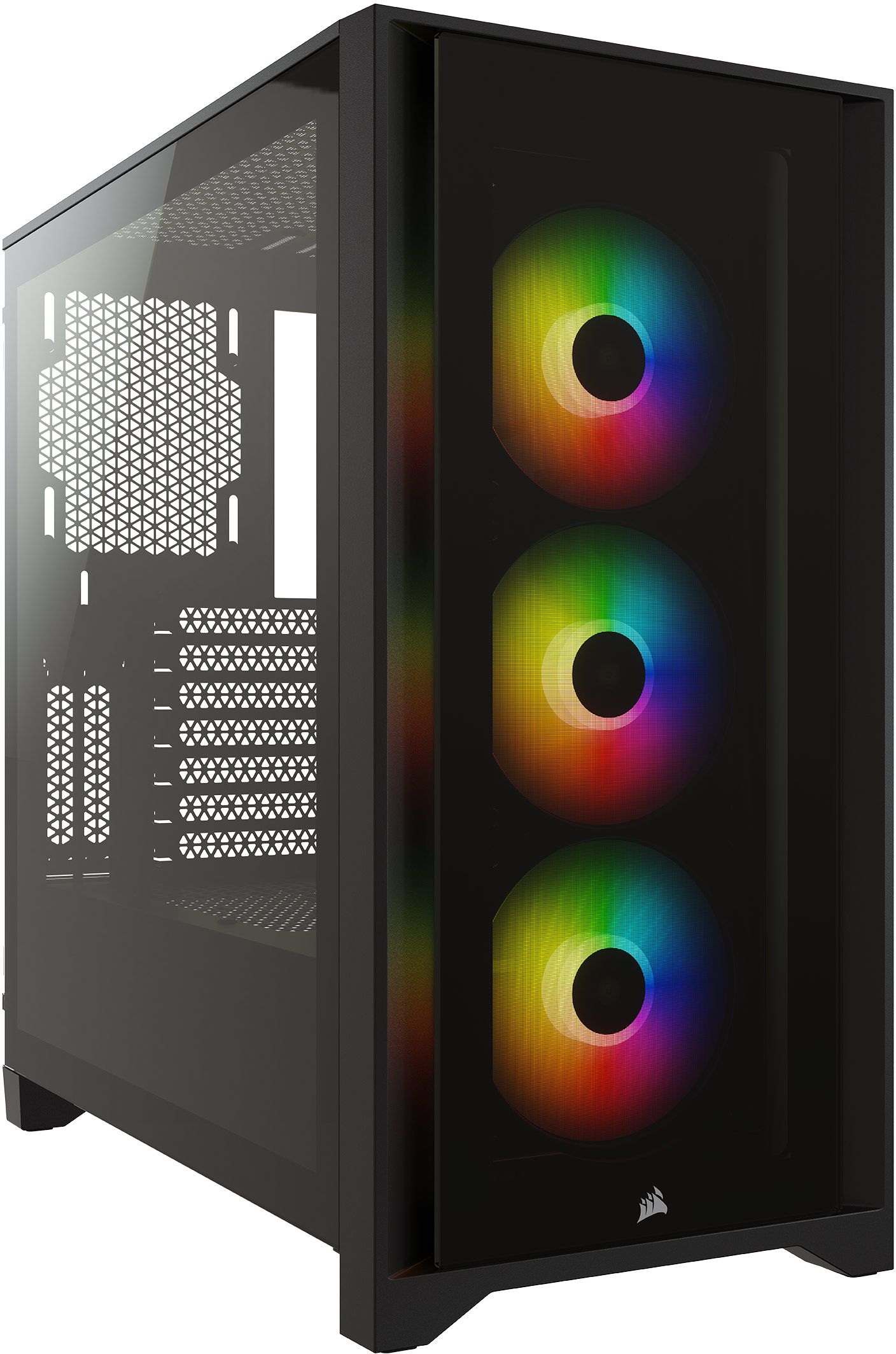 Boitier Moyen Tour Atx Corsair Icue 4000X Rgb Avec Panneaux Vitres Noir