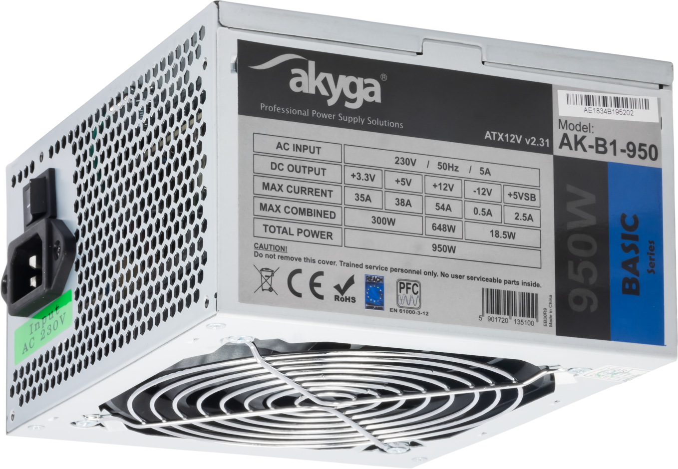 Alimentation Atx Akyga Basic Ak B1 950W Gris
