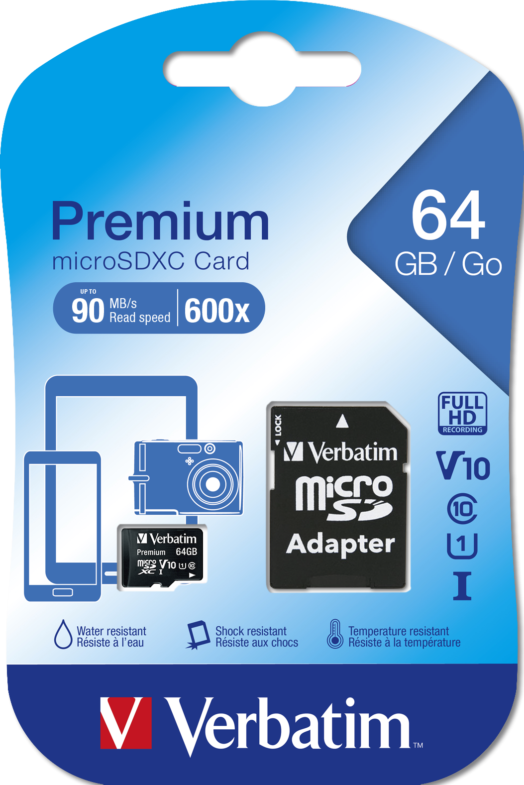 Carte Memoire Micro Sd Verbatim Premium 64Go Avec Adaptateur