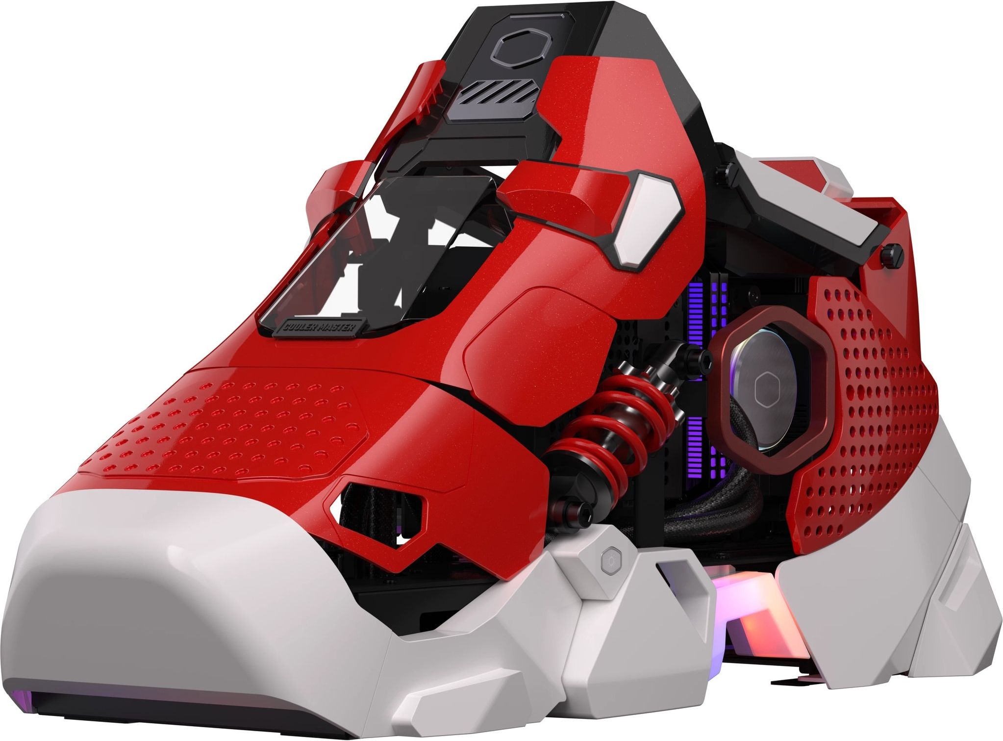 Boitier Custom Mini Itx Cooler Master Sneaker X Avec Alimentation 850W Rouge