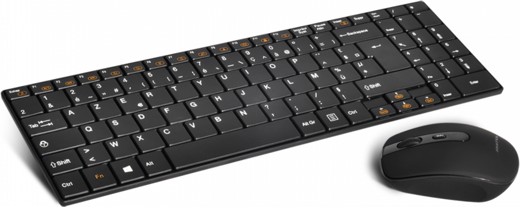 Pack 2En1 Claviersouris Sans Fil Advance Slim Compact Noir