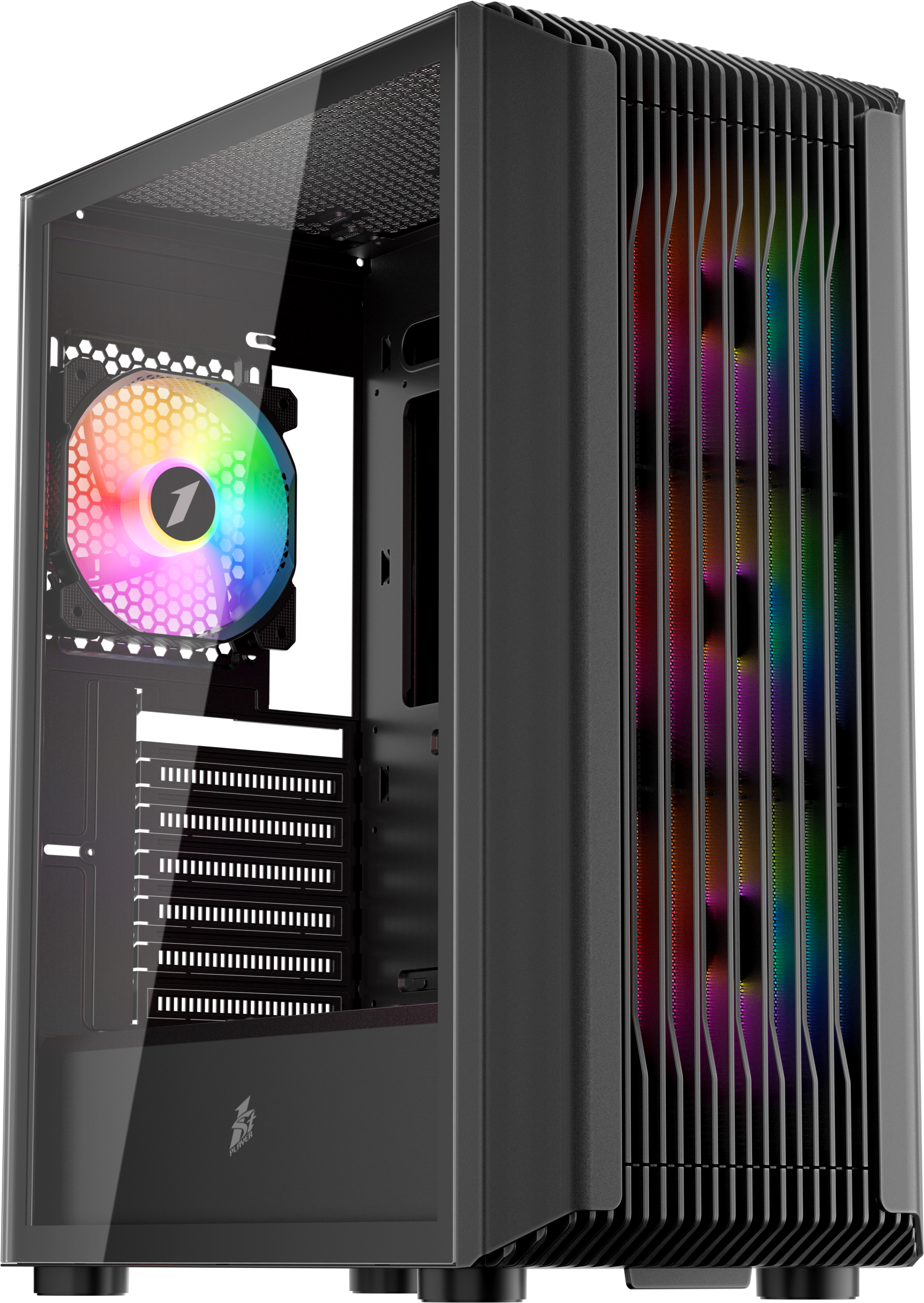 Boitier Moyen Tour Atx 1Stplayer H6 Rgb Avec Panneau Vitre Noir