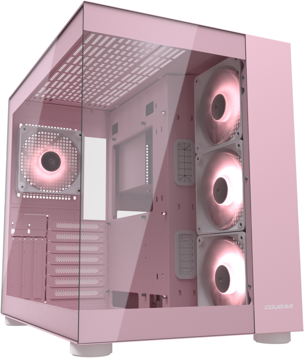Boitier Moyen Tour Atx Cougar Fv150 Rgb Avec Panneaux Vitres Rose