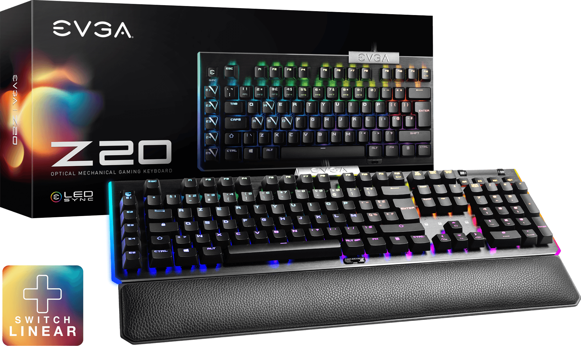 Gamer Mecanique Light Strike Silver Evga Z20 Rgb Noir