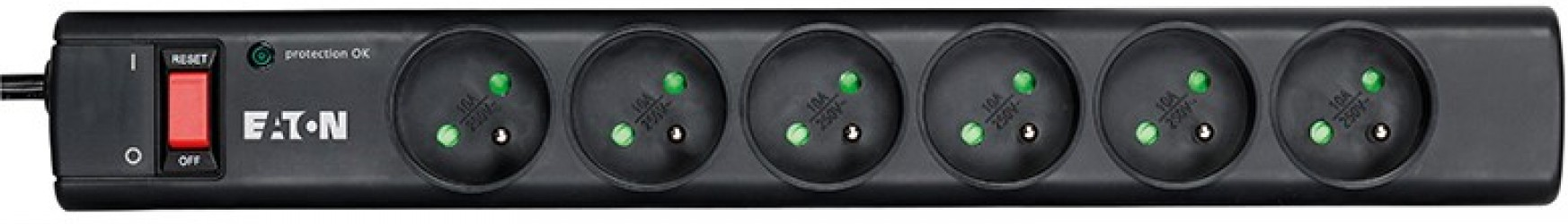 Multiprise Surtension Eaton Protection Strip Ps6D 6 Prises Noir