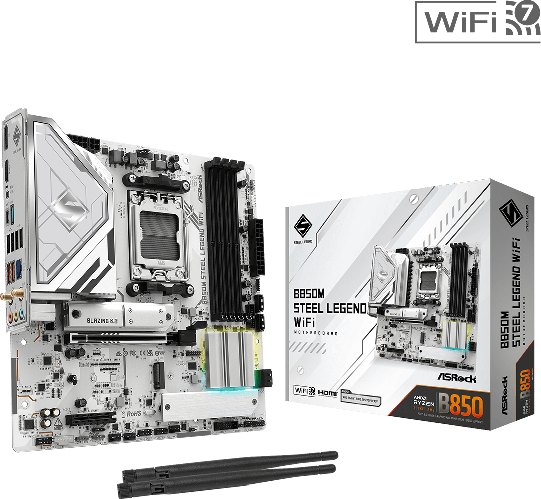 Asrock B850M Steel Legend Wifi Amd Am5 Micro Atx