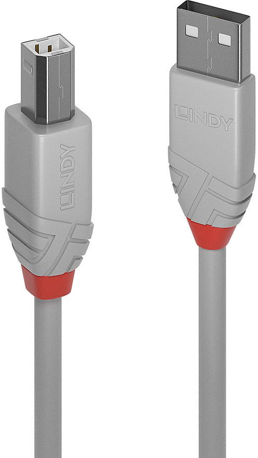 Cable Lindy Usb 20 Type A B Mm 3M Gris